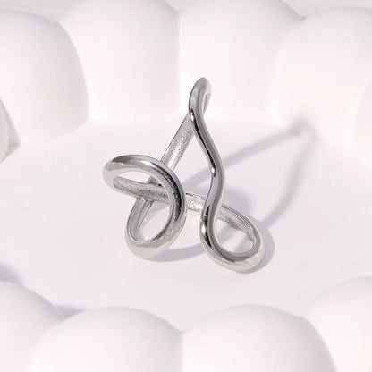 Fashion Stainless Steel Waterproof Open Ring Personality Charms PVD Real Gold 18K Plated Trendy Jewelry for Women