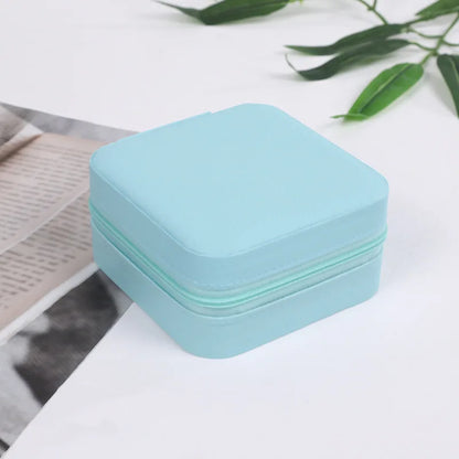 Portable Mini Jewelry Storage Box Travel Organizer Jewelry Case Leather Storage Earrings Necklace Ring Jewelry Organizer Display